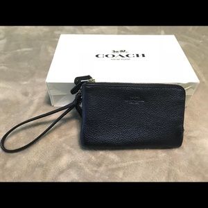 Navy blue Coach Wristlet!